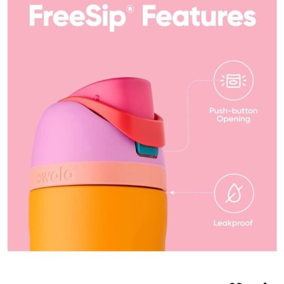 Owala Tropical Orange FreeSip Insulated Stainless Steel Water Bottle - 24oz - Picture 3 of 7